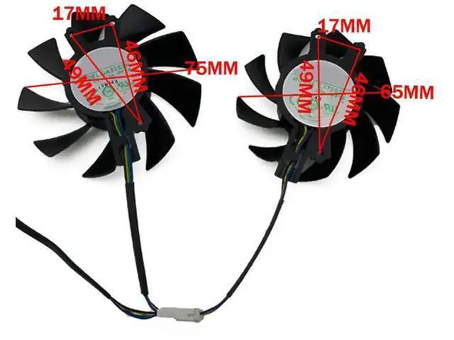 Alt view image 2 of 6 - Graphics Card Cooling Fans Suitable forZOTAC GTX 1660 1660S 1660ti Twin Fan Series Desktop GA72S2U GA82S2H 65mm 75mm 12V 0.35A 0.36A 4Pin Video Card Cooler Fans GPU Fan (2PCS)