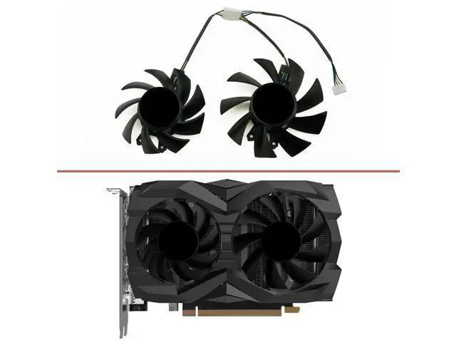 Alt view image 3 of 6 - Graphics Card Cooling Fans Suitable forZOTAC GTX 1660 1660S 1660ti Twin Fan Series Desktop GA72S2U GA82S2H 65mm 75mm 12V 0.35A 0.36A 4Pin Video Card Cooler Fans GPU Fan (2PCS)