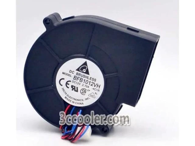 Alt view image 2 of 3 - for Delta 97*33MM BFB1012VH 4C1R 12V 2.7A 3 Wires 3 Pins 10CM DC Blower centrifugal Fan
