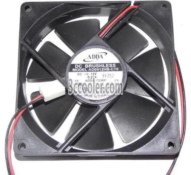Main image of for ADDA 90x20mm AD0912HB-C70 12V 0.25A 2 Wires Case Fan 9CM CPU cooler