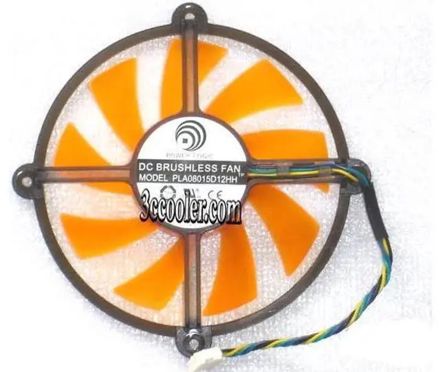 Main image of for Power Logic PLA08015D12HH 12V 0.35A 4 wires 4 pins orange cricular fan GAINWARD GTS 250 GT430 GTS450 graphics card cooler