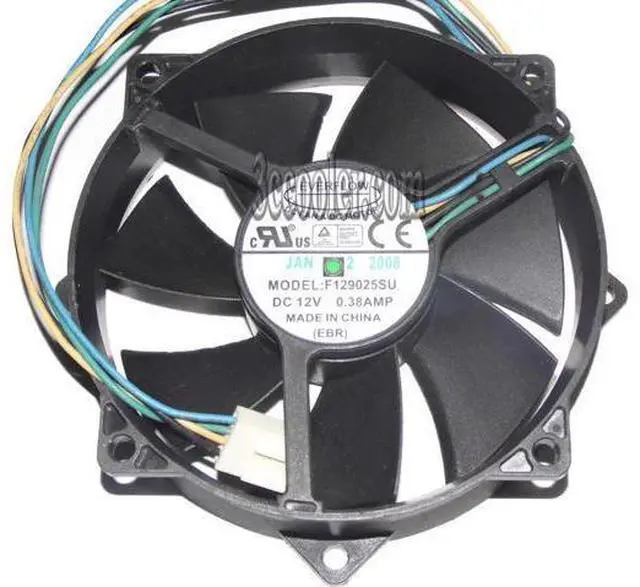Main image of for EVERLOW 9CM 9225 F129025SU 12V 0.38A 4 Wires Circular CPU Cooler Fan with 8 Mounting-hole