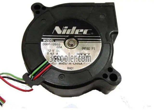Main image of for NIDEC 6025 60*25mm D06F-12BS3 12V 0.29A 3 Wires 3 Pins Case Fan 6CM cpu cooler