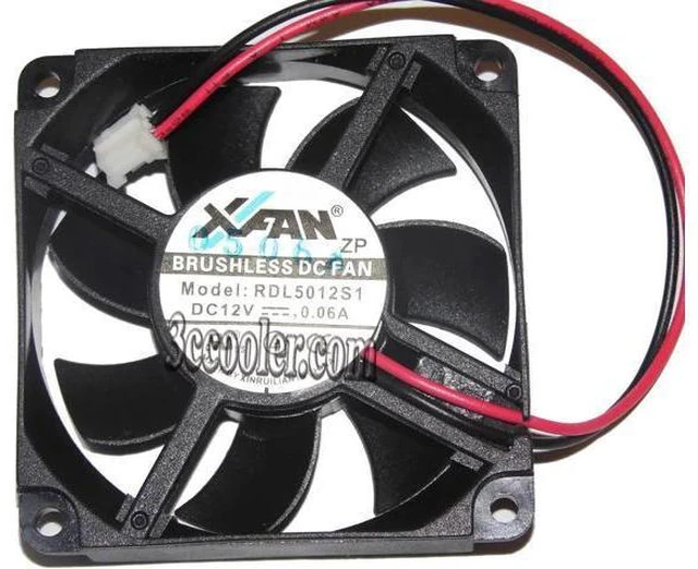 Main image of for XFan 5CM RDL5012S1 12V 0.06A 2 wires 2 pins case fan router/switch cpu cooler