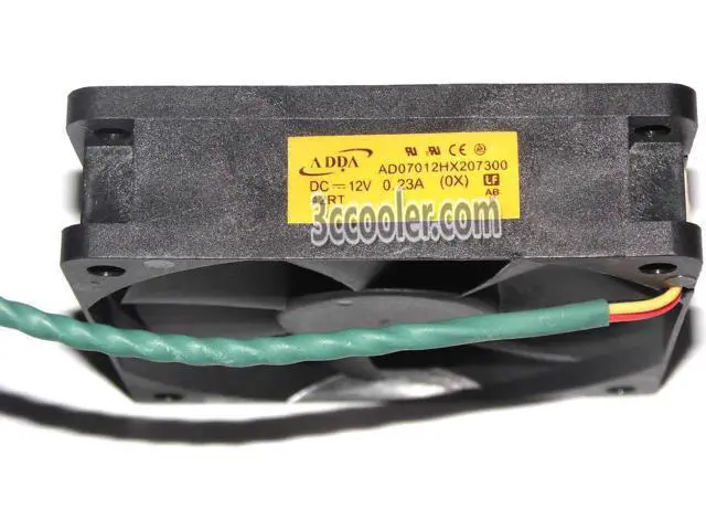 Alt view image 3 of 3 - for ADDA 70x20mm AD07012HX207300 OX 12V 0.23A 3 Wires 3 Pins Case fan 7CM projector Cooler