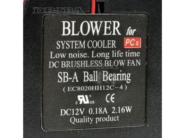 Alt view image 2 of 6 - Fan for EC8020HH12C-4 11x9x2cm DC12V 0.18A 2.16W DIY retrofit Cooling Side Blower Fan Cooling Fan