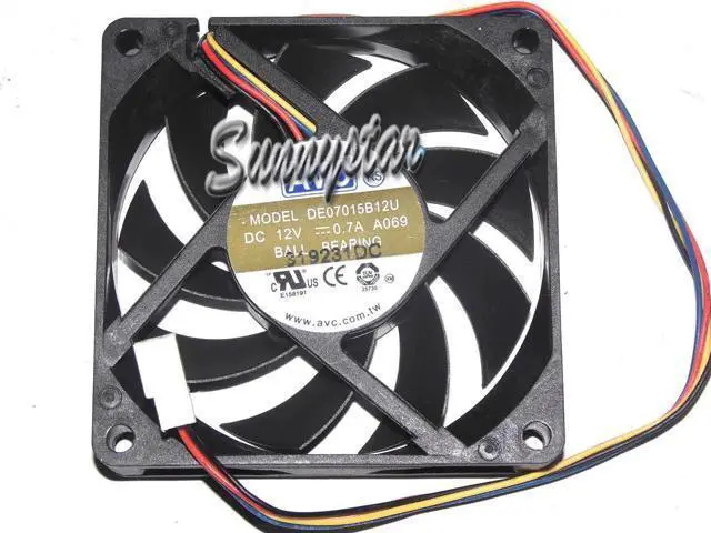 Alt view image 2 of 3 - for NEW AVC 70*15MM 7CM DE07015B12U A069 12V 0.70A 4 Wires PWM 4 Pins Ball bearing Case fan