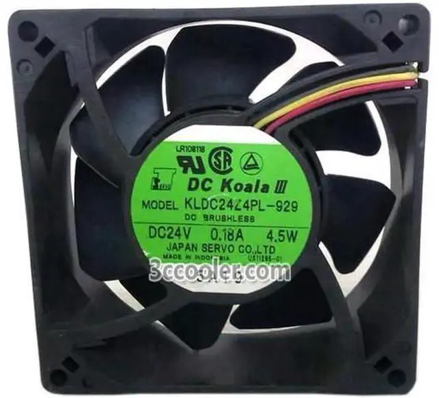 Main image of for Servo 9032 90*32mm KLDC24Z4PL-929 24V 0.18A 4.5W 3 Wires Case fan 9CM inverter server cooler