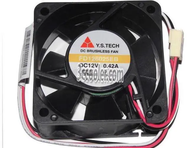 Main image of for Original Y.S.TECH 6025 60*25mm FD126025EB 12V 0.42A 3 Wires 3 Pins Case fan 6CM CPU coole