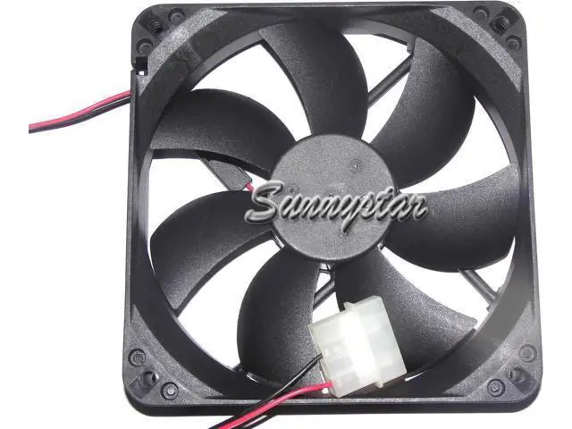 Alt view image 2 of 3 - for Yateloon 12CM 120*25mm D12BH-12 GP 12V 0.30A 2 Wires 2 Pins D-connector Case fan for cpu server case