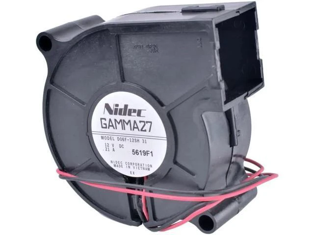 Alt view image 3 of 5 - D06F-12SH 6cm 6023 12V 0.21A 2-wire centrifugal turbine blower fan