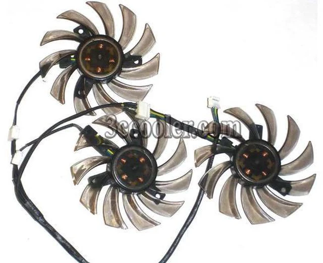 Alt view image 2 of 2 - for EVERFLOW 8010 T128010SU 12V 0.35A 4 wires 4 pins brown & transparent frameless vga fan 3 pcs /group graphics card cooler