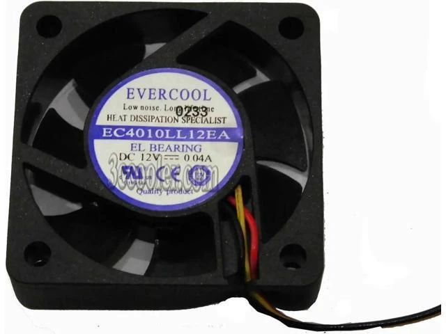 Main image of for EVERCOOL 4CM 40*10mm EC4010LL12EA 12V 0.04A 3 wires 3 pins Case Fan Router Switch Cooler