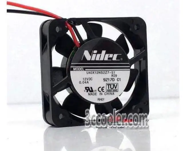 Main image of for Nidec 40*10MM U40X12NS2Z7-51 DC12V 0.04A 2 Wires 4CM Case Fan