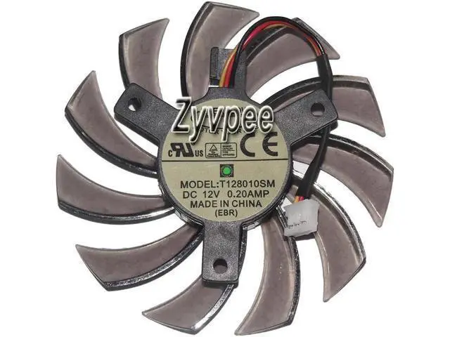 Alt view image 3 of 3 - for T128010SM 12V 0.2A 3 wires frameless vga fan for GTX460 HD5870