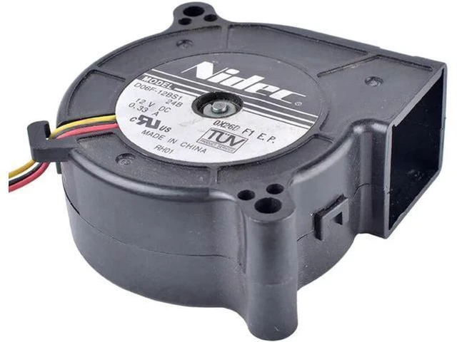 Alt view image 4 of 4 - D06F-12BS1 6025 6cm 60mm 12V 0.33A Double Ball Bearing High Volume Centrifugal Turbine Blower Fan