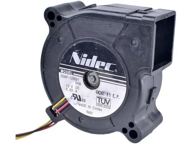Alt view image 3 of 4 - D06F-12BS1 6025 6cm 60mm 12V 0.33A Double Ball Bearing High Volume Centrifugal Turbine Blower Fan