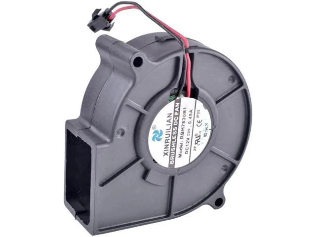 Alt view image 2 of 4 - RBH7530B1 7530 7.5cm 75mm 12V 0.45A Double Ball Bearing High Volume Centrifugal Turbine Blower Fan