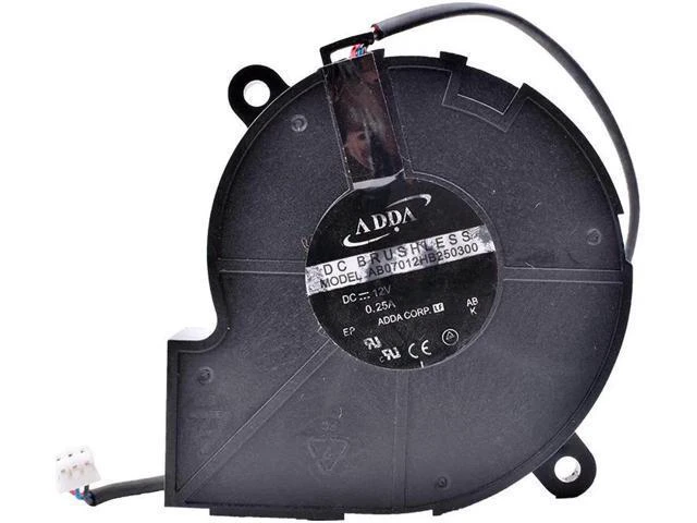 Alt view image 3 of 4 - AB07012HB250300 7025 70x70x25mm 7CM 12V 0.25A Double Ball Bearing Projector Blower Fan