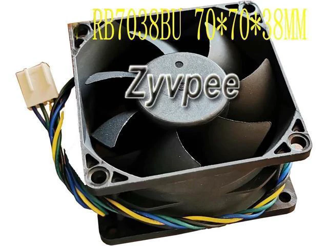 Alt view image 3 of 3 - for 70mm 7038 RB7038BU DC12V 0.8A 4 Wires 4 Pins 7CM Booster Fan