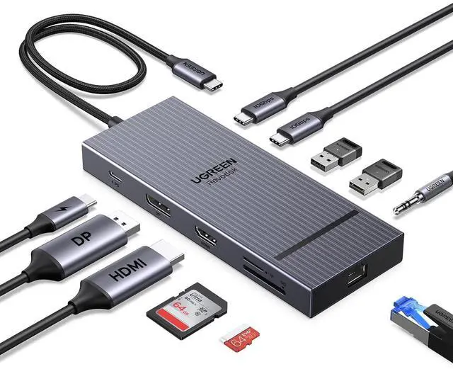 Main image of UGREEN USB C Docking Station Dual Monitor, 11-in-1 Dock with HDMI and DP