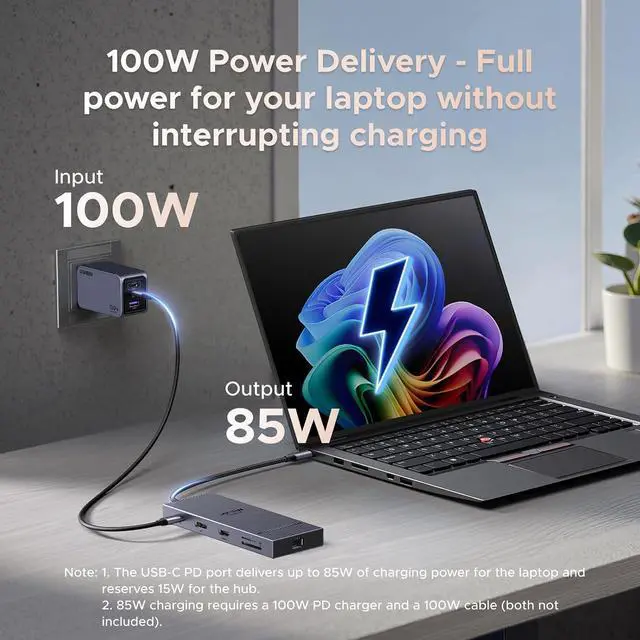 Alt view image 6 of 7 - UGREEN USB C Docking Station Dual Monitor, 11-in-1 Dock with HDMI and DP
