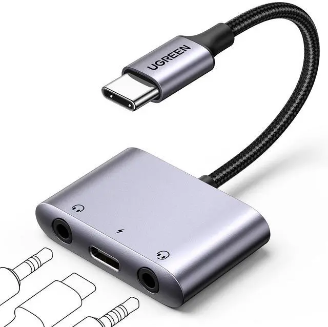 Main image of UGREEN USB C to 3.5mm Audio Adapter 3 in 1 Charger and Headphone Splitter