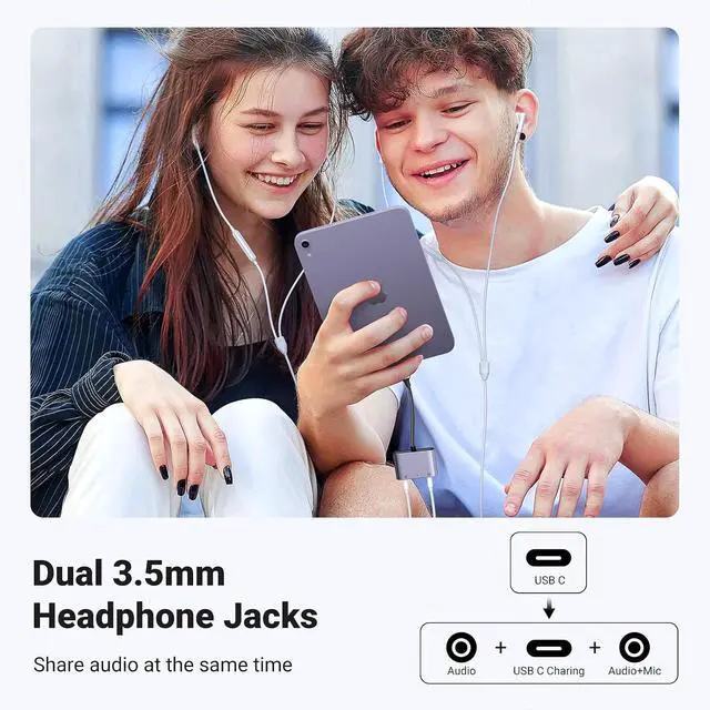 Alt view image 3 of 7 - UGREEN USB C to 3.5mm Audio Adapter 3 in 1 Charger and Headphone Splitter