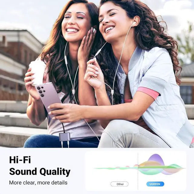 Alt view image 6 of 7 - UGREEN USB C to 3.5mm Audio Adapter 3 in 1 Charger and Headphone Splitter