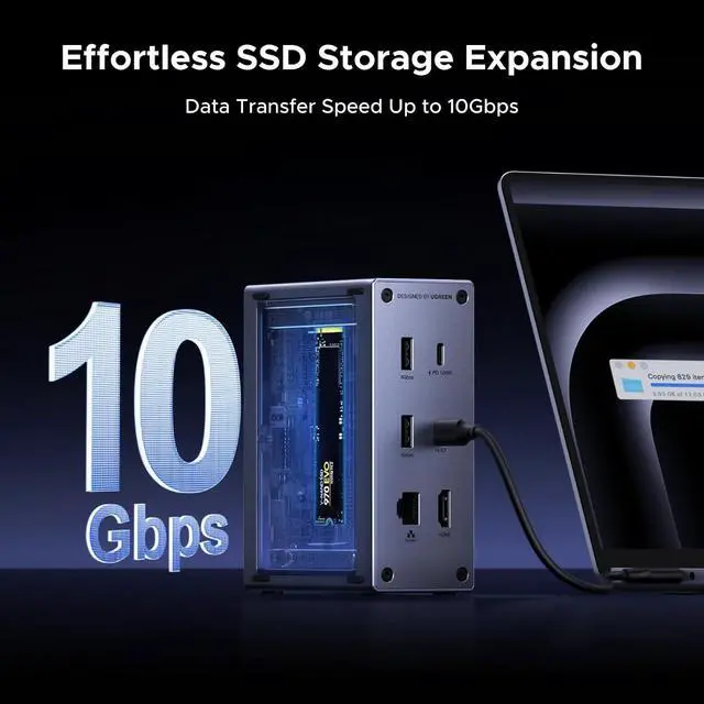 Alt view image 3 of 7 - UGREEN Revodok NVMe 10-in-1 Docking Station 4K@60Hz HDMI