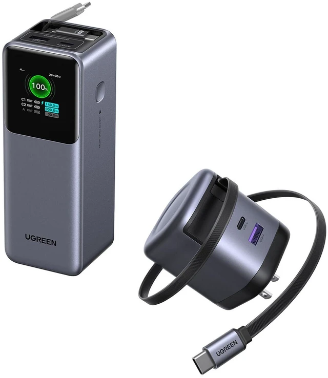 Main image of UGREEN 165W + 65W Retractable GaN Charger