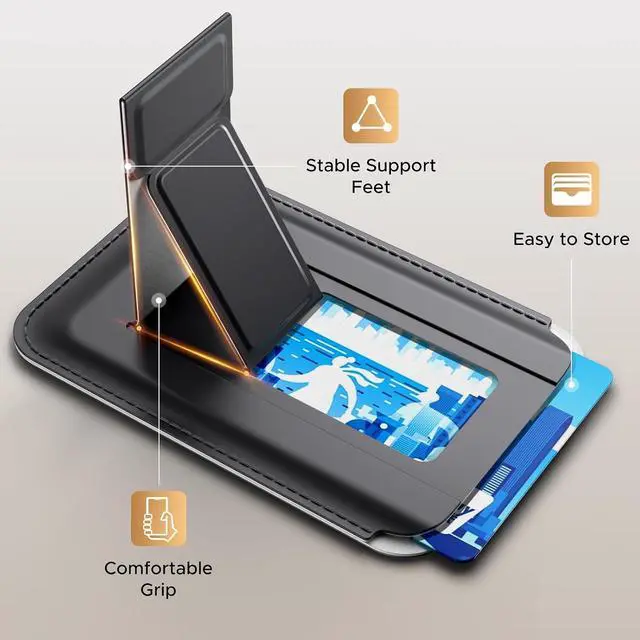 Alt view image 7 of 7 - UGREEN for Magsafe Wallet, Upgrade Magnetic Wallet for iPhone with Finger Loop Grip, Adjustable Stand Compatible with iPhone 17 16 15 14 13 12 Series (Mini Not Included) Black