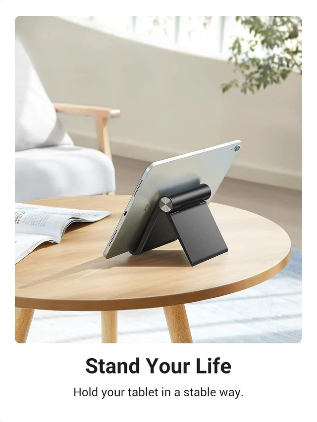 Alt view image 2 of 7 - UGREEN Tablet Stand Black Bundle with Phone Stand Black