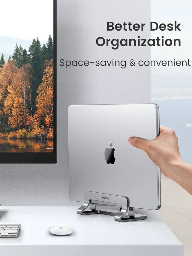 Alt view image 3 of 7 - Vertical Laptop Stand Bundle with Tablet Stand Holder