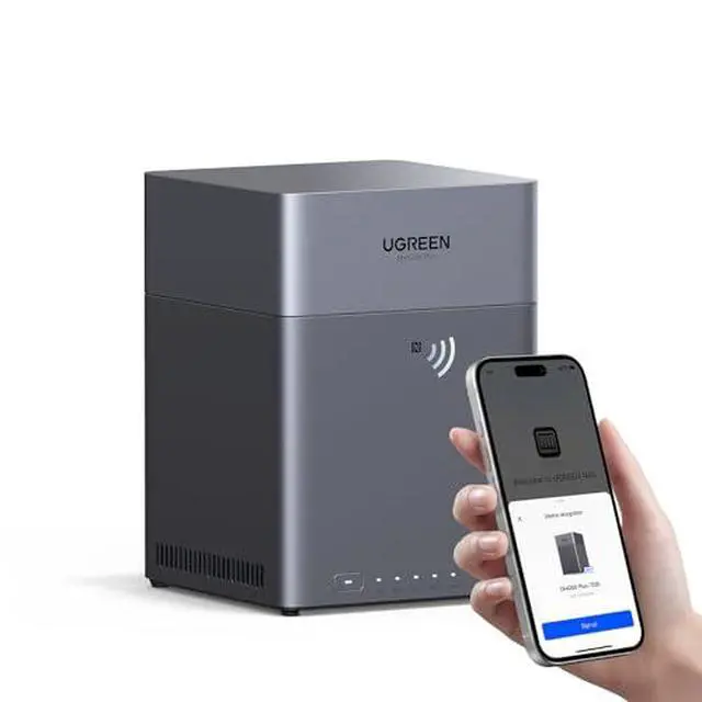 Alt view image 2 of 7 - UGREEN NAS DH4300 Plus 4-Bay Desktop NAS,Network Attached Storage (Diskless) Bundle with HDMI Cable Right Angle 4K 90 Degree HDMI Cord 6.6 FT