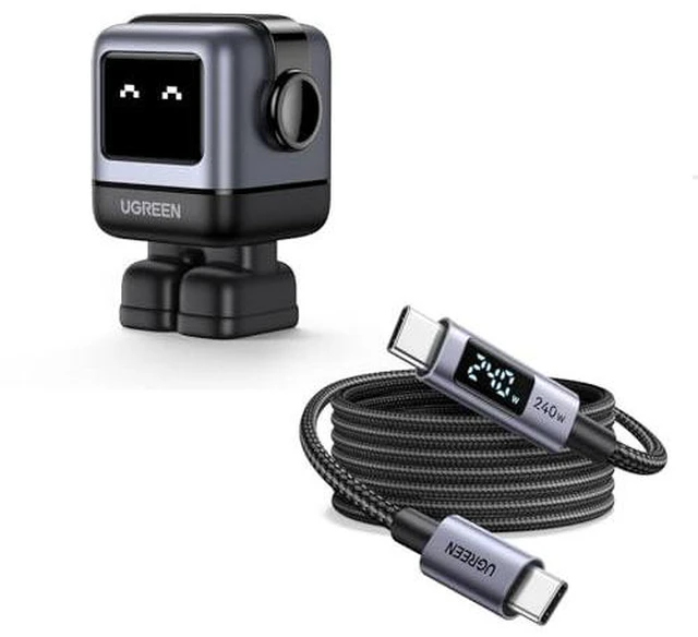 Main image of UGREEN Uno Charger 65W USB C Charger Bundle with 6.6ft 240W USB C Cable with Digital Display Compatible with iPhone 17/17 Pro/17 Pro Max, MacBook Pro/Air, Galaxy S25/S24, iPad Pro/Air, Pixel 10