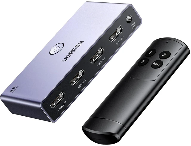 Main image of UGREEN HDMI 2.1 Switch 3 in 1 Out, 8K@60Hz, Aluminum, with Remote