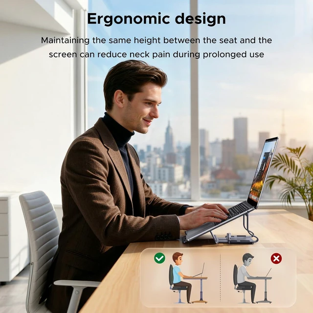 Alt view image 4 of 7 - UGREEN 2-in-1 Laptop Stand for Desk, Horizental & Virtical Laptop Holder