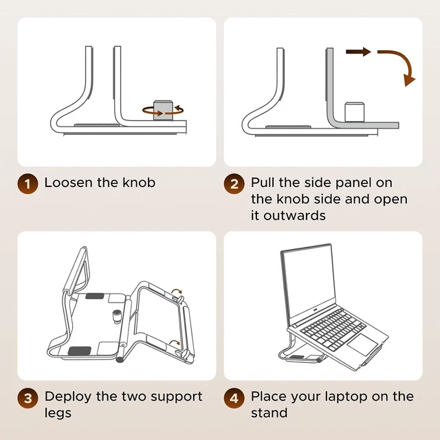 Alt view image 7 of 7 - UGREEN 2-in-1 Laptop Stand for Desk, Horizental & Virtical Laptop Holder