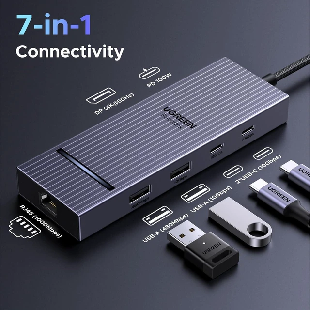 Alt view image 2 of 7 - Revodok Pro 7 in 1 USB-C Hub to DisplayPort 4K 60Hz