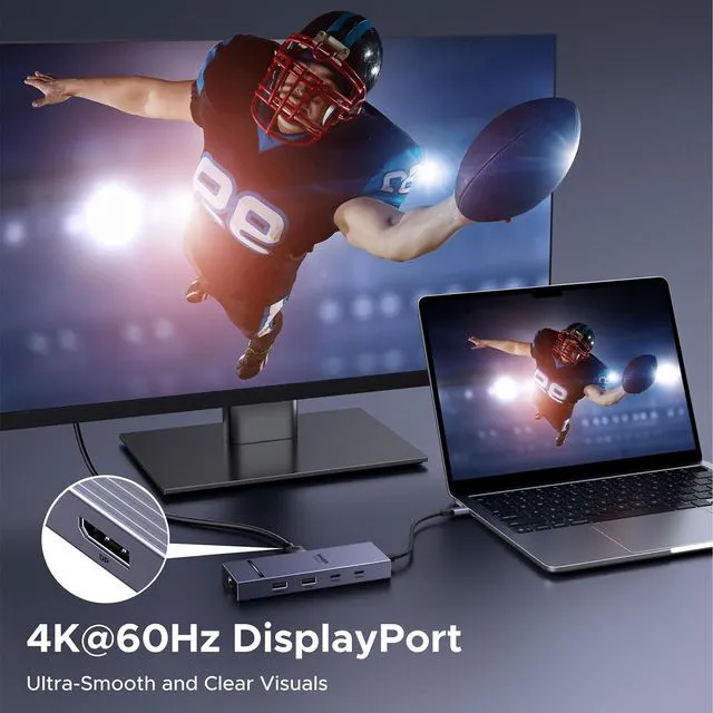 Alt view image 3 of 7 - Revodok Pro 7 in 1 USB-C Hub to DisplayPort 4K 60Hz