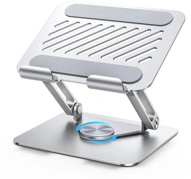 Main image of UGREEN Tablet Stand Holder for Desk with 360° Rotating Base Aluminum Dual Rod Support Adjustable Home Office Accessories Compatible with iPad Pro 13 12 11 Air Mini 5 4 3 Phone E-Reader Silver