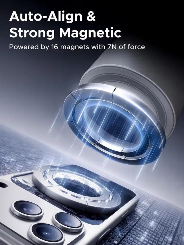 Alt view image 5 of 7 - UGREEN Qi2.2 25W 2-in-1 Magnetic Wireless Charging Station