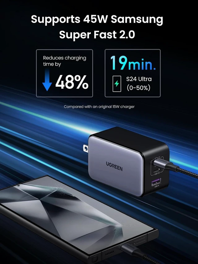 Alt view image 7 of 7 - Nexode X 100W GaN USB C Wall Charger, 3-Port Foldable Compact PPS Fast Power Adapter for MacBook Pro, iPad Pro/Air, iPhone 17/16/15 Series, Galaxy S25/S24 Ultra, Pixel 10/9, Steam Deck