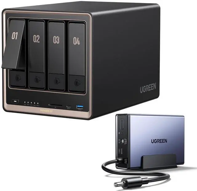 Main image of UGREEN NAS DXP4800 GT & US3000 UPS 12000mAh Uninterruptible Battery Power Supply Bundle with UGREEN NAS DXP4800GT 4-Bay with 144TB Storage Capacity