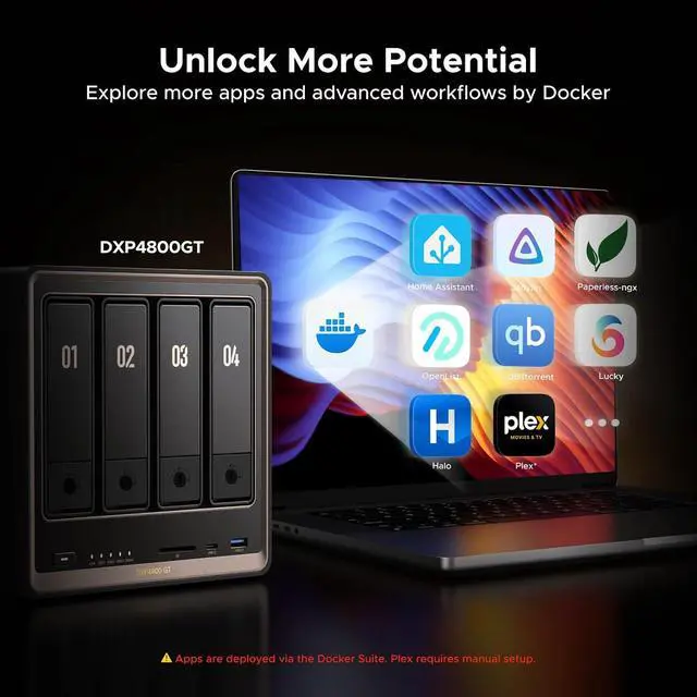 Alt view image 5 of 7 - UGREEN NAS DXP4800 GT & US3000 UPS 12000mAh Uninterruptible Battery Power Supply Bundle with UGREEN NAS DXP4800GT 4-Bay with 144TB Storage Capacity