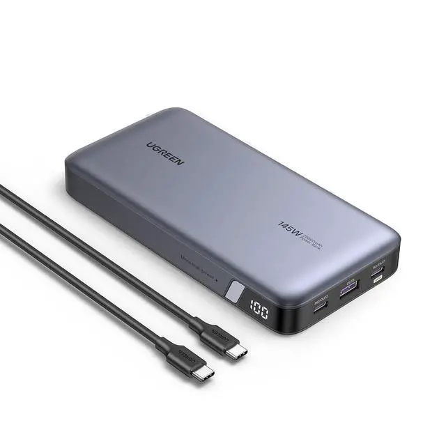 Alt view image 2 of 7 - UGREEN 145W Power Bank Bundle with 100W 2-Pack 3.3 FT USB C Cable