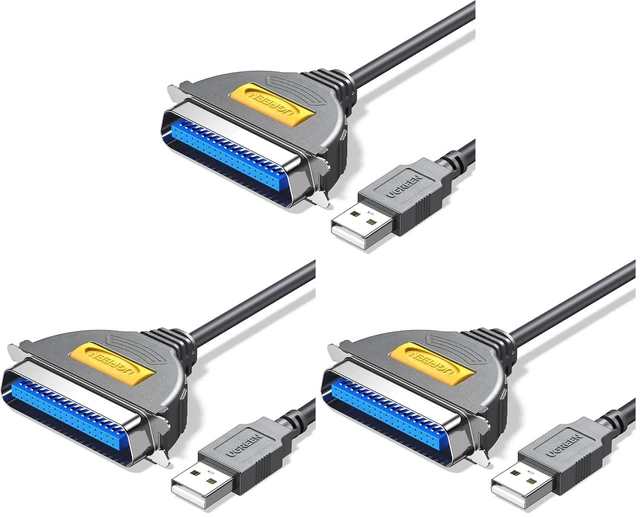 Main image of UGREEN 10FT USB to Parallel Port Printer Cable, CN36 Cable Adapter IEEE1284 for Old Printer, Centronics Parallel Converter with Fast Transmission (Pack of 3)