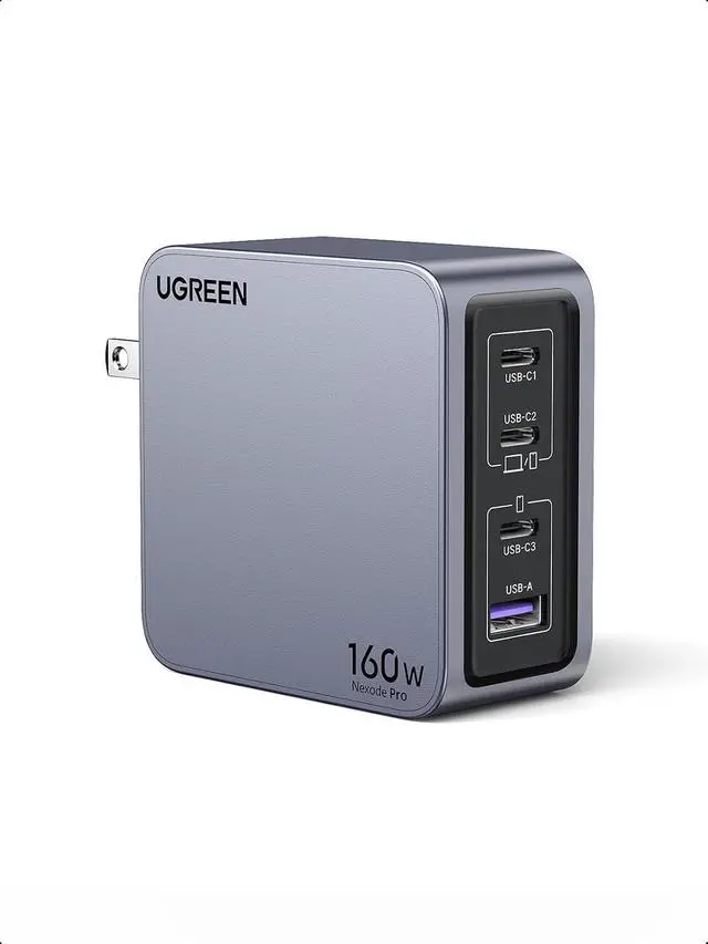 Main image of UGREEN Nexode Pro 160W GaN USB C Laptop Charger, 4-Port PD 3.1 PPS Fast Charger for MacBook Pro, Pixelbook, Dell XPS, iPad Pro, iPhone 17/16/15 Series, Galaxy S25/S24, Pixel 10/9, Steam Deck