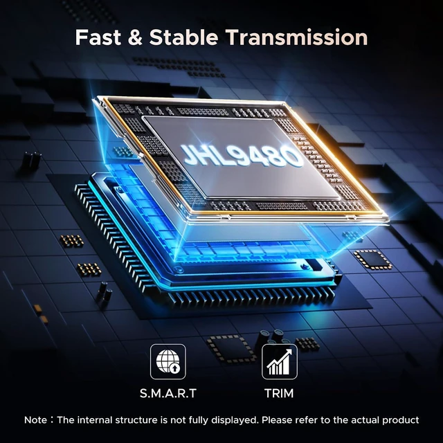 Alt view image 6 of 7 - UGREEN 80Gbps M.2 NVMe SSD Enclosure with Cooling Fan